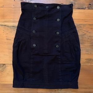 ALL SAINTS Black Jean High Waisted Skirt